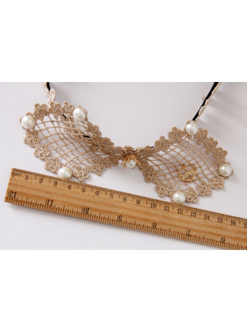 Retro Fashion Personality Love Golden Lace Flower Hollow Bow Temperament Female Hair Band