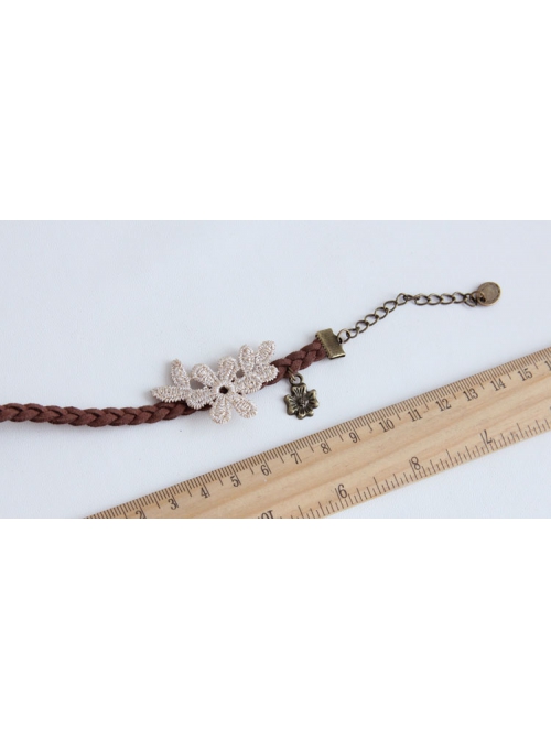 Retro Fashion Rest Simple Natural Tourism Golden Lace Flower Anklet