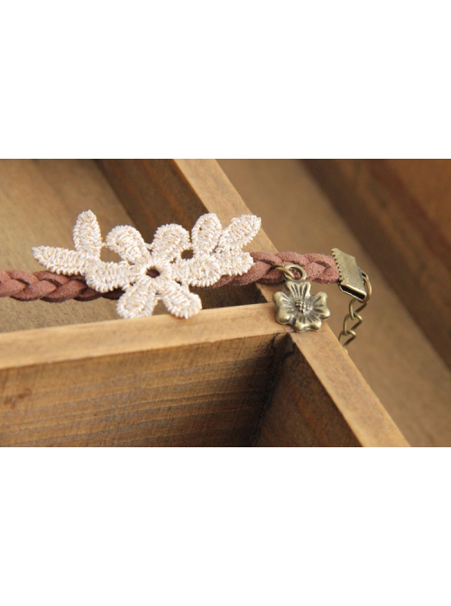 Retro Fashion Rest Simple Natural Tourism Golden Lace Flower Anklet