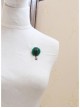 Retro Fashion Peach Heart Dark Green Rose Flower Mini Handmade Female Antique Cloth Brooch Buckle