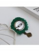 Retro Fashion Peach Heart Dark Green Rose Flower Mini Handmade Female Antique Cloth Brooch Buckle