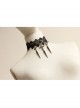 Exaggerated Gothic Black Lace Spiked Nails Cross Religious Female Retro Choker