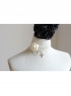 Retro Fashion Rose Flower Cross White Lace Female Wedding Bride Bridesmaid Choker