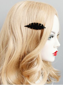 Retro Fashion Halloween Party Personality Gothic Black Leaves Hairpin