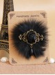 Gothic Retro Fashion Black Fox Fur Rose Flower Pearl Handmade Female Antique Fabric Brooch Buckle