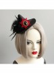Black Retro Gothic Witch Feather Witch Male Female Child Halloween Party Show Top Hat
