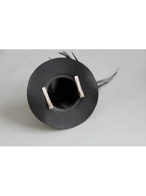 Black Retro Gothic Witch Feather Witch Male Female Child Halloween Party Show Top Hat