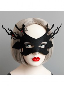 Exaggerated Gothic Retro Halloween Christmas Antlers Half Face Masquerade Stage Performance Male Female Mask