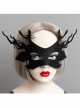 Exaggerated Gothic Retro Halloween Christmas Antlers Half Face Masquerade Stage Performance Male Female Mask