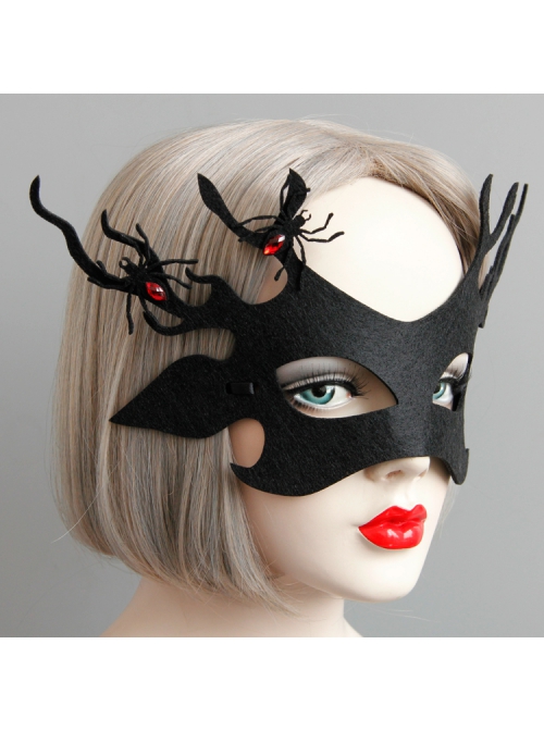Exaggerated Gothic Retro Halloween Christmas Antlers Half Face Masquerade Stage Performance Male Female Mask