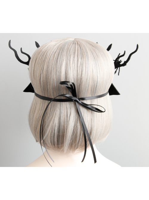 Exaggerated Gothic Retro Halloween Christmas Antlers Half Face Masquerade Stage Performance Male Female Mask