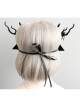 Exaggerated Gothic Retro Halloween Christmas Antlers Half Face Masquerade Stage Performance Male Female Mask