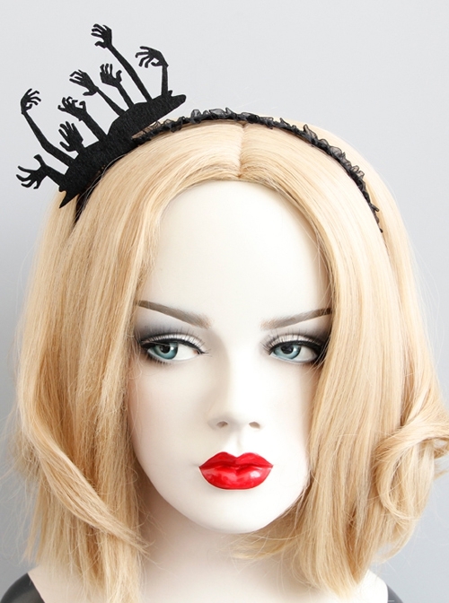 Gothic Retro Black Fashion Ghost Hand Stage Show Halloween Christmas Party Headband