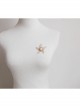 Retro Fashion Elegant Golden Lace Starfish White Pearl Brooch