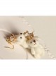 Fashion Valentine'S Day Cute Retro White Pearl Crown Plush Bear Female Earrings
