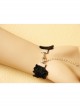 Black Vampire Goth Fashion Retro Lace Rose Ruby Ring Bracelet