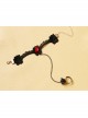 Black Vampire Goth Fashion Retro Lace Rose Ruby Ring Bracelet