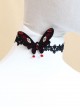 Gothic Black Retro Vampire Butterfly Ruby Fashion Choker