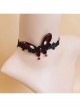 Gothic Black Retro Vampire Butterfly Ruby Fashion Choker
