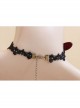 Gothic Black Retro Vampire Butterfly Ruby Fashion Choker