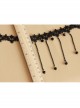 Black Gothic Fashion Retro Exaggerated Tassel Flower Diamond Lace Choker