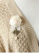 Baroque White Rose Pearl Handmade Lace Retro Fashion Brooch