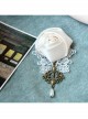 Baroque White Rose Pearl Handmade Lace Retro Fashion Brooch