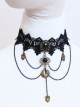 Black Gothic Sexy Fashion Retro Love Heart Wings Chain Lace Female Choker