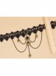 Black Gothic Sexy Fashion Retro Love Heart Wings Chain Lace Female Choker