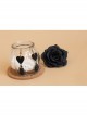 Retro Gothic Black Artificial Leather Love Heart Diamond Nightclub Prom Long Earrings