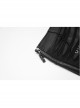 Front Metal Eyelets Knitted Small Tassel Decoration Black Punk Leather Half Skirt