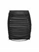 Front Metal Eyelets Knitted Small Tassel Decoration Black Punk Leather Half Skirt