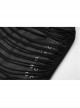 Front Metal Eyelets Knitted Small Tassel Decoration Black Punk Leather Half Skirt