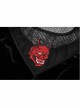Mesh Collar Front Chest Embroidery Long Sleeve Ribbon Decoration Hem Black Gothic Silk Knit Dress