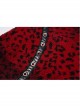 Metal Eyelets Leather Strap Decoration Red Punk Leopard Print Camo Fleece Skirt