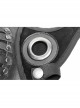 Front Metal Rings Leather Strap Decoration Black Punk Imitation Suede Men Mask
