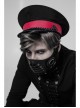 Front Metal Rings Leather Strap Decoration Black Punk Imitation Suede Men Mask