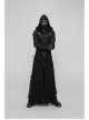 Front Metal Rings Leather Strap Decoration Black Punk Imitation Suede Men Mask