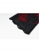 Red Gothic Hollow Hook Lace Mesh Gloves
