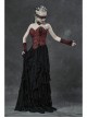 Red Gothic Hollow Hook Lace Mesh Gloves