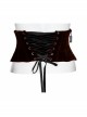 Front Decals Mesh Side Zipper Back Waist Lace-Up Black Gothic Velvet Belt