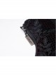 Front Decals Mesh Side Zipper Back Waist Lace-Up Black Gothic Velvet Belt