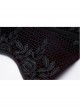 Front Decals Mesh Side Zipper Back Waist Lace-Up Black Gothic Velvet Belt