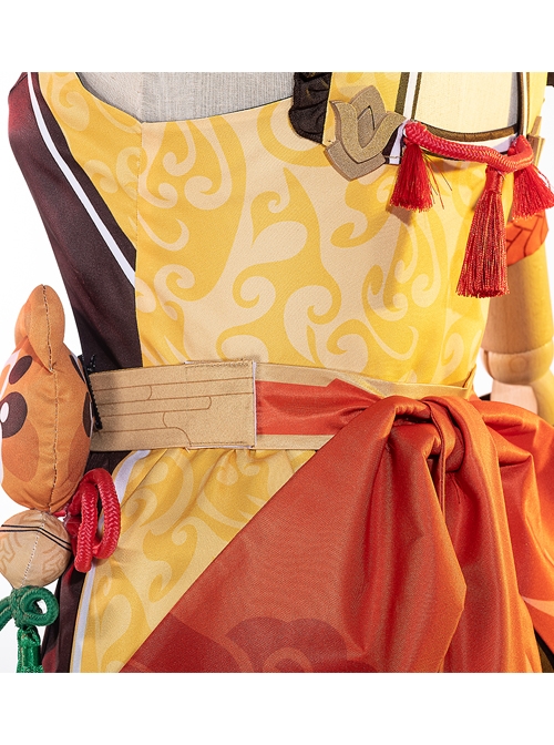 Genshin Impact Xiangling Halloween Game Cosplay Costume Full Set