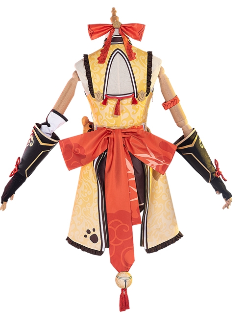 Genshin Impact Xiangling Halloween Game Cosplay Costume Full Set