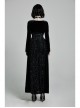 Front Decals Side Zipper Back Waist Lace-Up Black Gothic Jacquard Belt