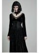 Front Decals Side Zipper Back Waist Lace-Up Black Gothic Jacquard Belt