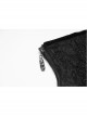 Front Decals Side Zipper Back Waist Lace-Up Black Gothic Jacquard Belt