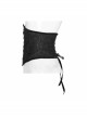 Front Decals Side Zipper Back Waist Lace-Up Black Gothic Jacquard Belt