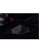 Women Metal Eyelets Decoration Black Punk Cracked Texture Print Mask